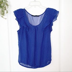 Zara | Sheer Blue Heart Design Blouse